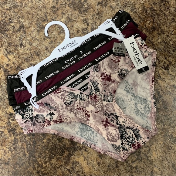 NWT BEBE 3PCK HI-CUTS - Picture 1 of 8